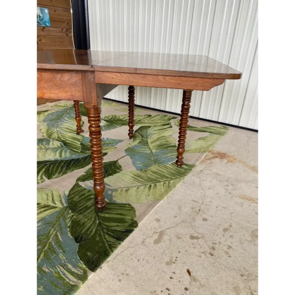 1940s Gate Leg Drop Leaf Spindle Dining Buffet Table - Image 11