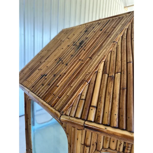 1950’s Coastal Asian Pagoda Split Bamboo Terrarium Display Cabinet - Image 6