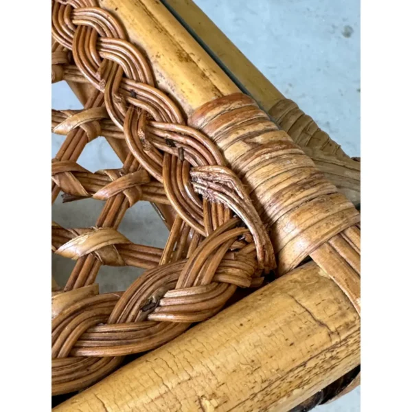 1960’s Coastal Organic Modern Bamboo Waterfall Scroll Console - Image 5