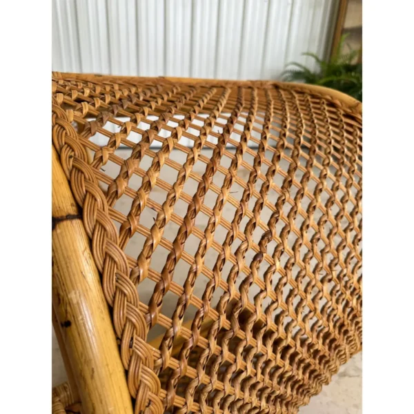 1960’s Coastal Organic Modern Bamboo Waterfall Scroll Console - Image 9