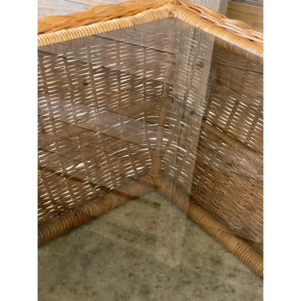 1970’s Vintage Coastal Mid-Century Modern Wicker Coffee Table - Image 12