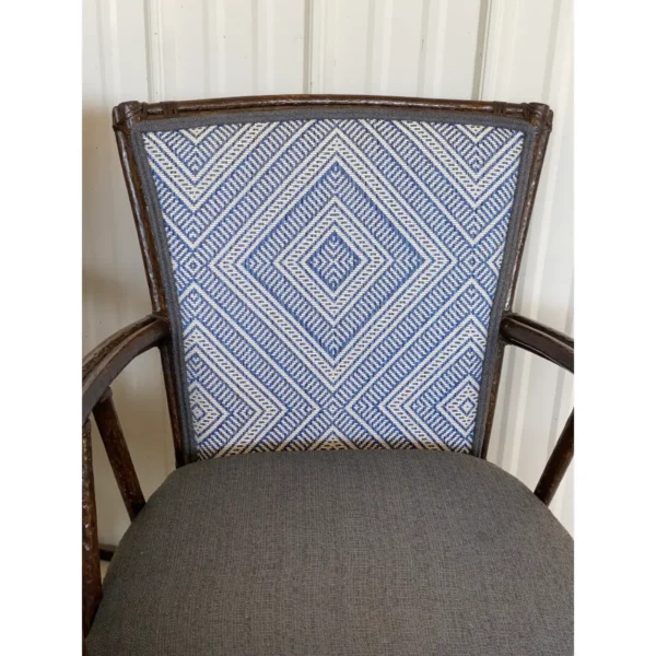 1990’s McGuire Rustic Faux Bois Rattan Target Back Dining Chairs-Set of Four - Image 10
