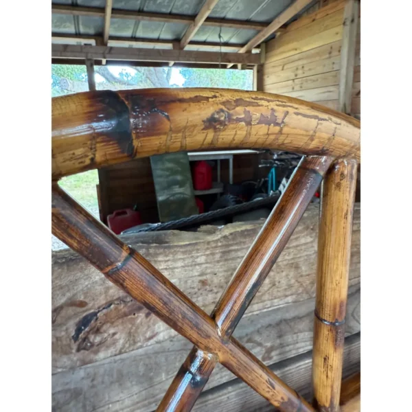 British Colonial Refinished Rattan Coastal Palm Tree Twin Headboards-Pair - Image 13