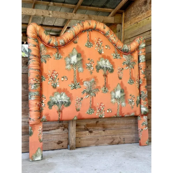 Coastal Custom Upholstered Palm Tree California King Headboard - Image 5