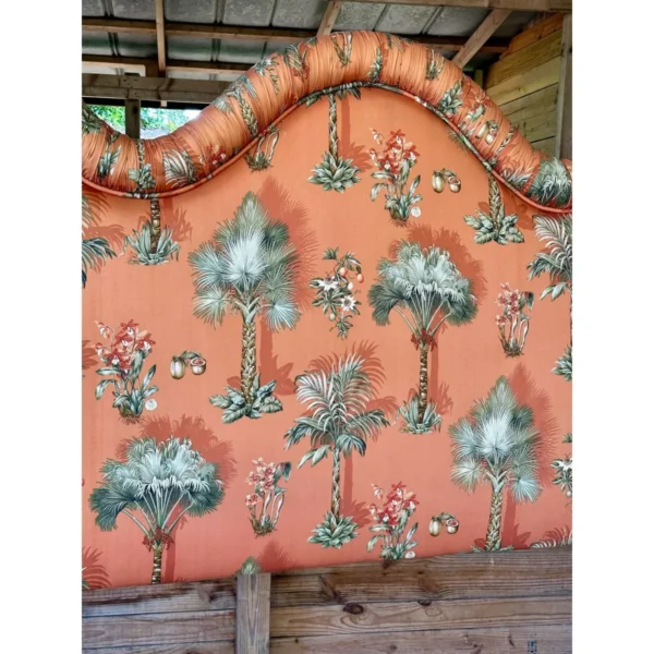 Coastal Custom Upholstered Palm Tree California King Headboard - Image 6