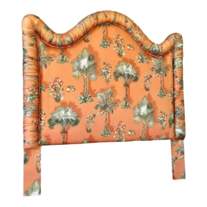 Coastal Custom Upholstered Palm Tree California King Headboard