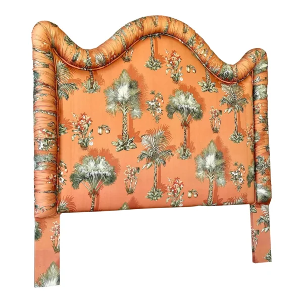 Coastal Custom Upholstered Palm Tree California King Headboard