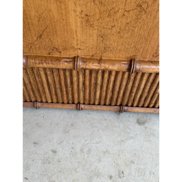 Coastal Regency Faux Bamboo and Cane Armoire by Miller Yee Fong for Ficks Reed - Image 12