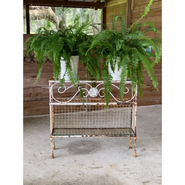 Early 20th Century French Wrought Iron Console With Glass Shelves and Acanthus Motif - Image 6