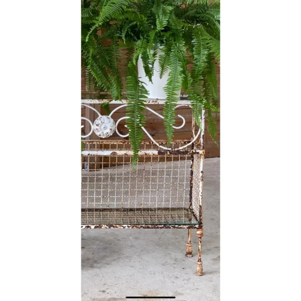 Early 20th Century French Wrought Iron Console With Glass Shelves and Acanthus Motif - Image 5