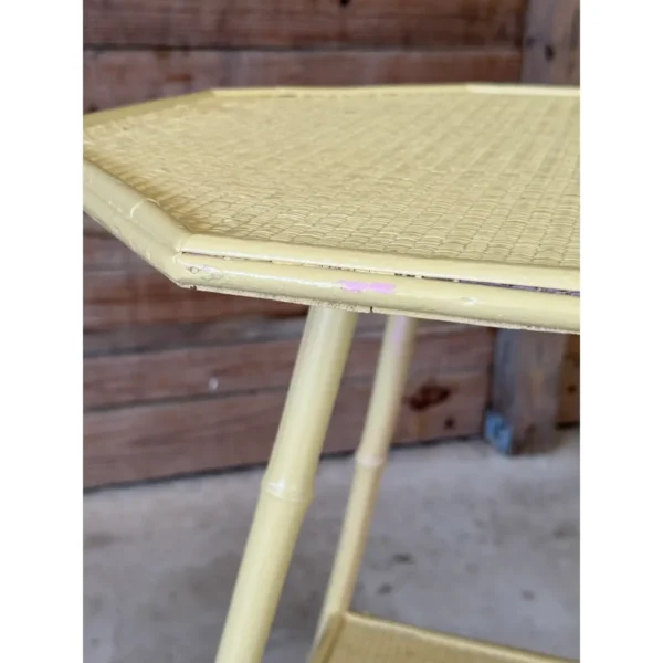 Late 19th Century Coastal Bamboo Wicker Octagon Side Table - Image 10