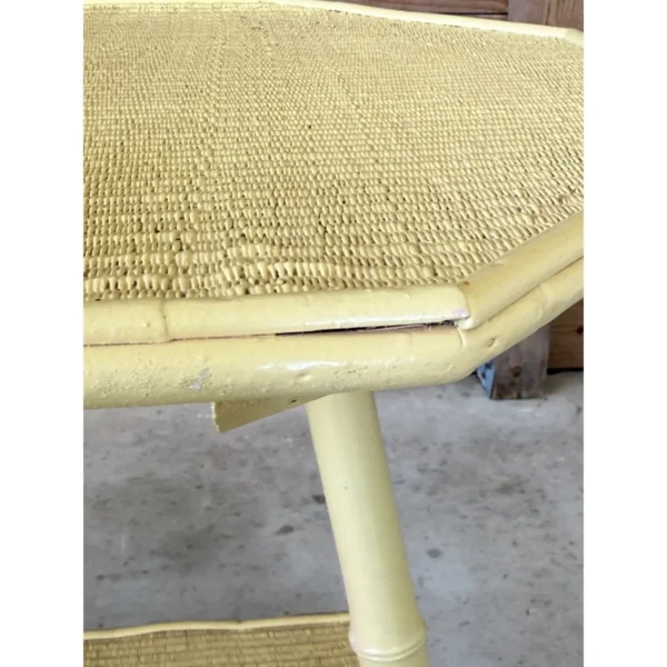 Late 19th Century Coastal Bamboo Wicker Octagon Side Table - Image 12