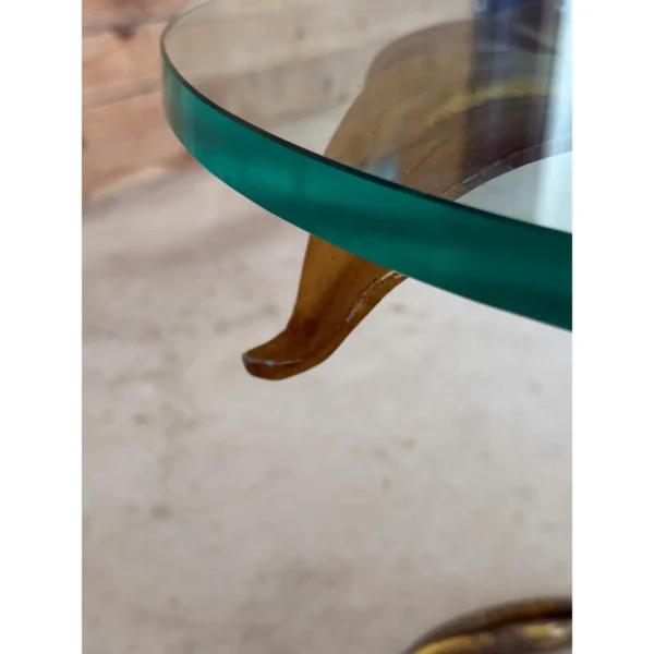 Mid-20th Century Arthur Court Gilded Lily Side Table With Glass Top - Image 11