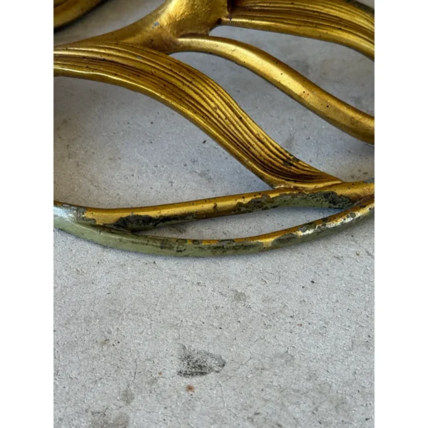 Mid-20th Century Arthur Court Gilded Lily Side Table With Glass Top - Image 5