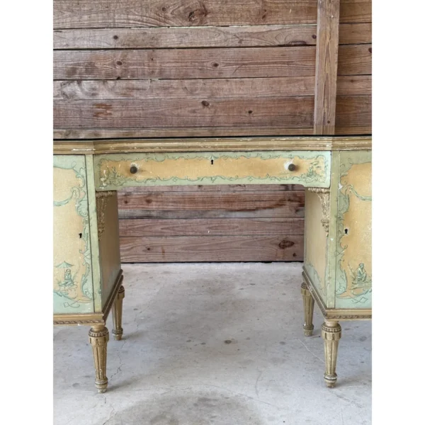 Mid-20th Century Hand-Painted Venetian Style Desk or Vanity by Hampton Shops - Image 7