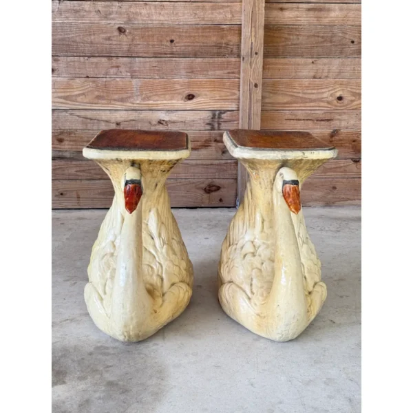 Mid-20th Century Monumental Cast Resin Swan Side Tables or Sculptures - Image 11