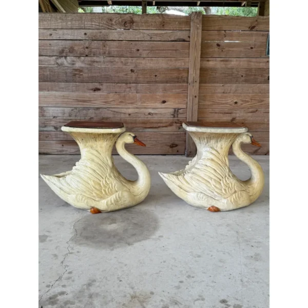 Mid-20th Century Monumental Cast Resin Swan Side Tables or Sculptures - Image 8