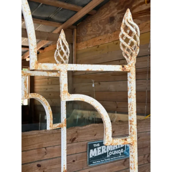 Mid-20th Century Organic Modern Moroccan Style Rustic Iron Etagere With Glass Shelves - Image 13