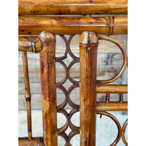 Mid-20th Century Restored Coastal Brighton Pavilion Bamboo and Cane Settee - Image 6