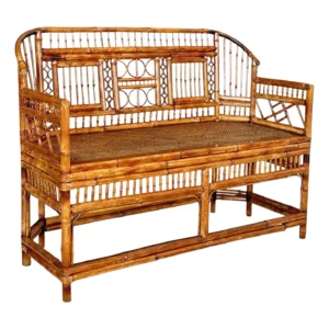 Mid-20th Century Restored Coastal Brighton Pavilion Bamboo and Cane Settee