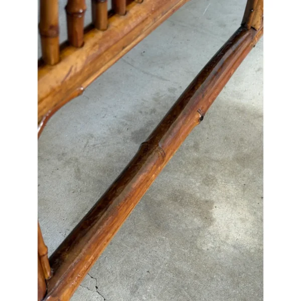 Mid-20th Century Restored Coastal Brighton Pavilion Bamboo and Cane Settee - Image 9