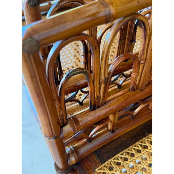 Mid-20th Century Restored Coastal Brighton Pavilion Bamboo Cane Side Chairs-Pair - Image 6