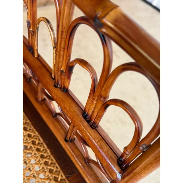 Mid-20th Century Restored Coastal Brighton Pavilion Bamboo Cane Side Chairs-Pair - Image 8
