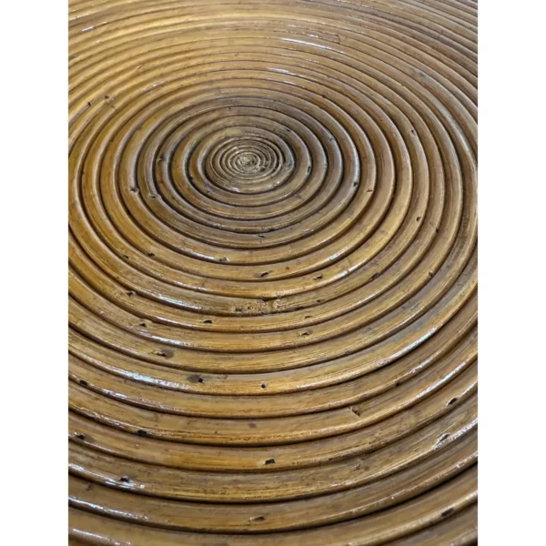 Mid-20th Century Restored Organic Modern Monumental Pencil Rattan Coffee Table - Image 4