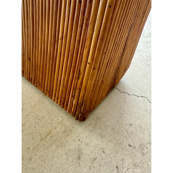 Mid-20th Century Restored Organic Modern Pencil Rattan Console Table - Image 13