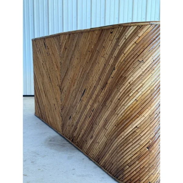 Mid-20th Century Restored Organic Modern Split Rattan Sculptural Sofa - Image 7