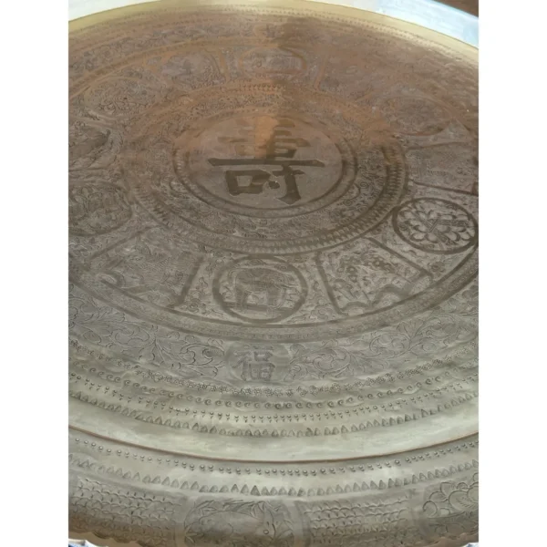Mid-20th Century Restored Rattan and Etched Brass Tray Coffee Table – Attributed to Ficks Reed - Image 6