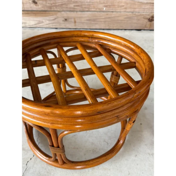 Pair of Late 20th Century Bent Rattan Ottoman Footstools - Image 13
