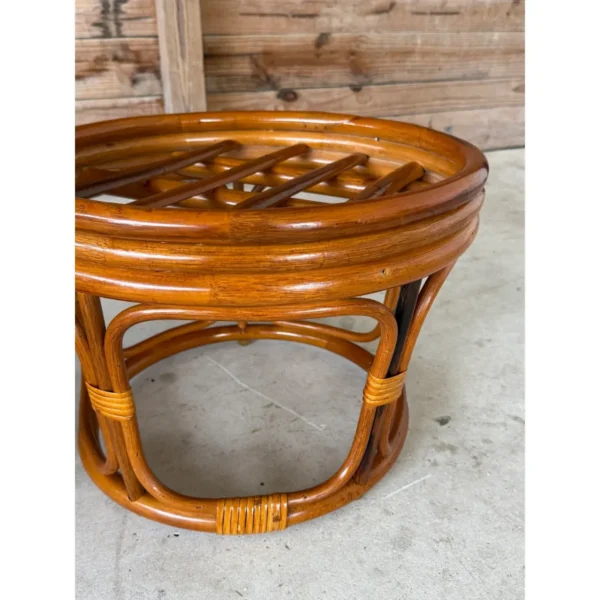 Pair of Late 20th Century Bent Rattan Ottoman Footstools - Image 12
