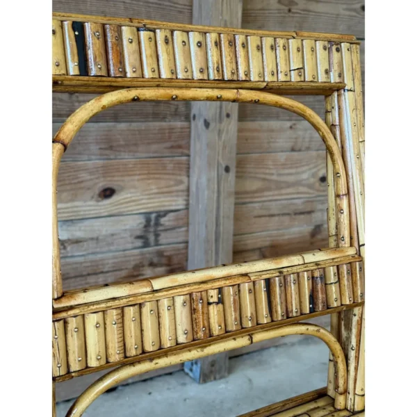 Pair of Mid-20th Century Organic Modern Refinished Split Rattan Side Chairs - Image 3