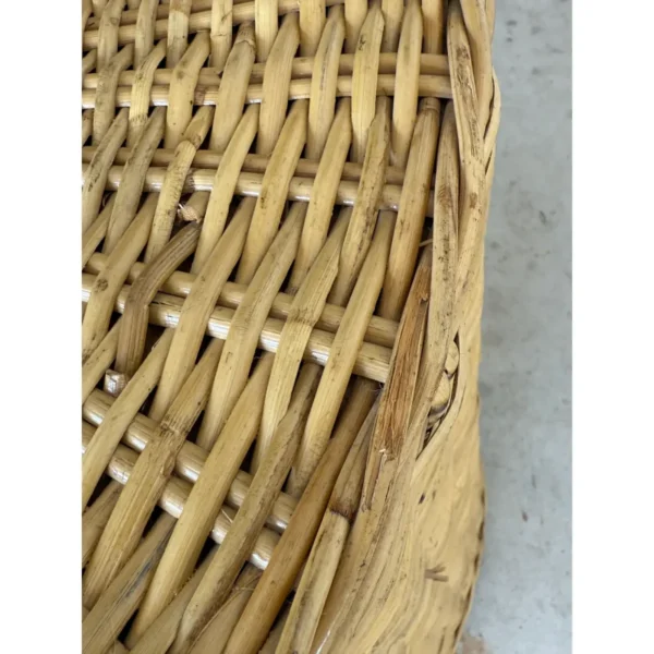 Pair of Monumental Coastal Organic Modern Rattan Weave Dining Table Bases by Wicker Works - Image 8