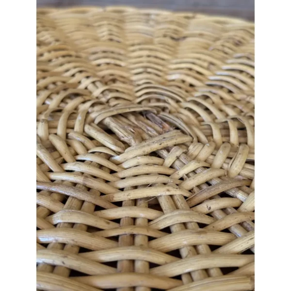 Pair of Vintage Organic Modern Coastal Wicker Works Woven Rattan Side Tables - Image 11