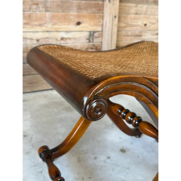 Regency Campaign-Style X-Base Cane Stools in the Manner of Gillows of Lancaster-Pair - Image 5