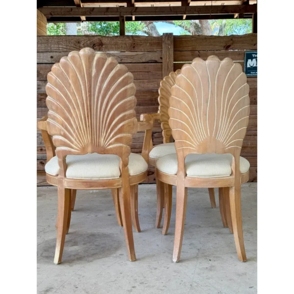 Set of Four Mid-20th Century Shell Carved Grotto Dining Chairs by Andre Originals - Image 4