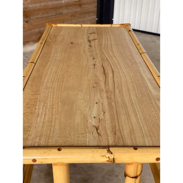 Vintage Mid-Century Coastal Bamboo Coffee Table - Image 9