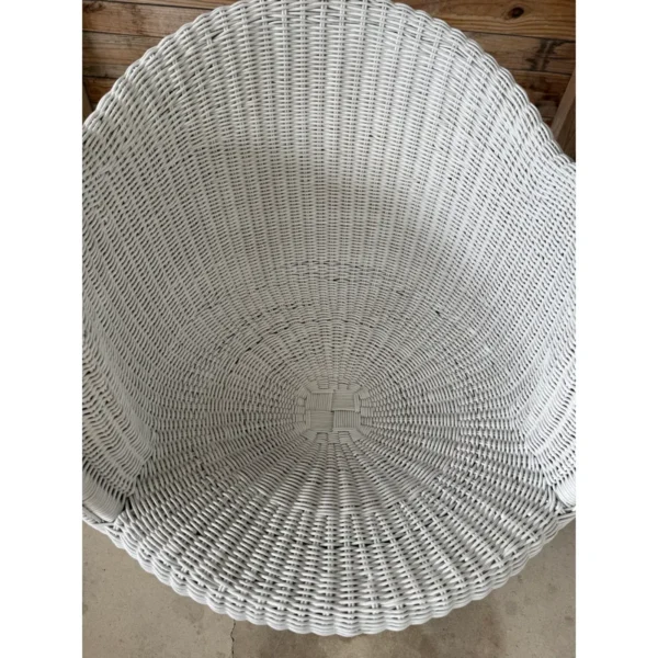 Vintage Sculptural Wicker Barrel Egg Pod Chairs in the Manner of Eero Aarnio - Image 4
