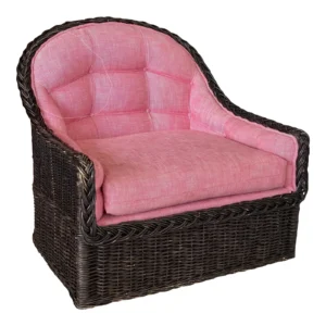 Wicker Works Coastal Regency Rattan Large Scale Lounge Chair