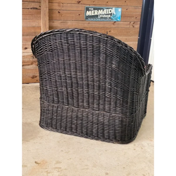 Wicker Works Coastal Regency Rattan Large Scale Lounge Chair - Image 7